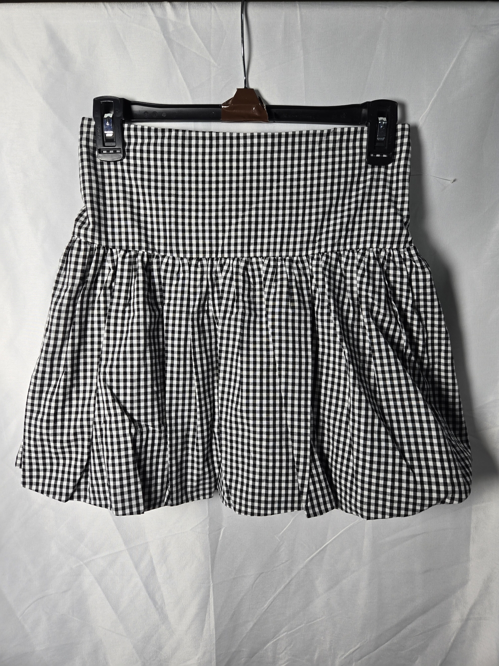 Japna Black and White Gingham Mini Skirt